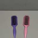 2-Pack Curly Hair Brush, Curl Defining Brush with Soft Boar Bristles Detangling Tangled Glides, Wide-Teeth Design Effortlessly Shaping & Defining Curls, Curling Definer for Wet & Dry Hair(Pink Purple)