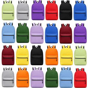 Winterlace 24 Pack Backpack, Bulk 17 inch Lightweight Outdoor Travel Gym Corporate Events Bag (Assorted), 12 x 17 x 6 inches