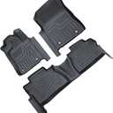Floor Liner Set - Front and Rear - Compatible with Toyota Tundra 2014, 2015, 2016, 2017, 2018 2019 CrewMax Cab - Rubber Deep Dish Floor Mat Set