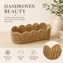 Scalloped Wicker Basket for Toilet Tank, Toilet Paper Holder Basket for Bathroom Paper Rope Back of Toilet Organizer for Countertop, Vanity, Shelf, Farmhouse Bathroom Dcor