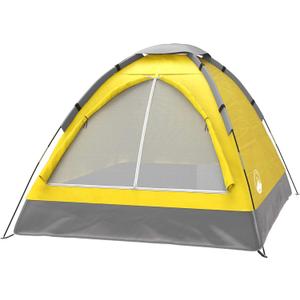 2 Person Camping Tent with Rain Fly and Carrying Bag (Yellow)
