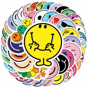 5 x 50pcs 2.12 INCH Smiley Face Stickers for Water Bottles & Laptops  Cute Aesthetic Vinyl Waterproof Decals  Happy Preppy Sticker Pack for Kids, Teens, Girls, Scrapbooking, Journaling & Teacher Rewards