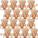 Silipull 16 Pieces 8 Inch Bear Stuffed Animal Bulk for Soft Stuffed Bear Plush Toys Party Favors Animal Decorations for Birthday Baby Shower Valentine's Day Party Gifts Supplies