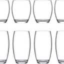 Amazing Abby - Fraternity - 12-Ounce and 16-Ounce Plastic Tumblers (Set of 8), Plastic Drinking Glasses, All-Clear Reusable Acrylic Cups, BPA-Free, Shatter-Proof, Dishwasher-Safe