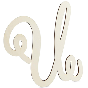 18" Marcella Unfinished Wood Initial Monogram Letter U (Sizes 12"-30")