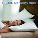 SILUI Flat Soft Thin Pillows Standard Size Set of 2 Pack Bed Pillow with Down Alternative Fill for Side Back Stomach Sleepers, 20x26 Inches, White