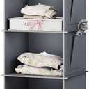 YOUDENOVA Hanging Closet Organizer, 5-Shelf Closet Hanging Storage Shelves, Grey