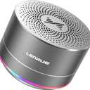 LENRUE Portable Bluetooth Speakers, Wireless Speaker with Clear Sound, Long Playtime, Small Mini Metal Speaker, Christmas Birthday Gifts for Men, Women, Kids (Space-Gray)