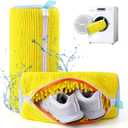 Shoe Washing Machine Bag,Shoe Laundry Bags for Sneakers, Reusable Shoe Cleaning Bag for All Shoe Sizes (Yellow)