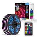 Monster 100 Foot LED Light Strip, Multi-Color Indoor Strip Light, Remote Control, Dimmable, Self Adhesive, 540 RGB+IC LEDs, 24V Power Adapter, Strobe Flash Fade & Smooth Modes, For TV, Gaming, Bedroom