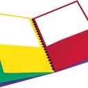 Oxford 8-Pocket Paper Folder, Letter Size, 200-Sheet Capacity, Multicolor, Red, Green, Yellow, Purple (99656), Multicilor, 8-1/2" x 11"