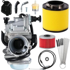 FourTrax 300 Carburetor for Honda TRX300 TRX350 Carb,Rancher 350,Foreman 400 450 with Air and Oil Filter,Cleaning Brush