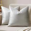 MIULEE Velvet Throw Pillow Covers 18x18 Inch, Pack of 2 - Sliver Gray, Super Soft Decorative Square Cushion Cases Modern Luxury Home Decor for Sofa, Couch, Bed, Chair with Invisible Zipper