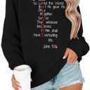 MOUSYA Valentines Day Sweatshirt Women Love Heart Graphic Shirts Christian Pullover Long Sleeve Tops (Medium, Black-2)