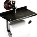 Oil Rubble Bronze Brass Bath Toilet Paper Holder with Phone Shelf, Wall Mounted Black Bathroom Hardware Accessories, Pattern Carving Design