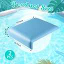 Novabright 2 Pcs 16 Inch Pool Edge Seat Poolside Cushions Seating Mat with Soft Foam Pad Anti-Slip Waterproof Bath Poolside Seat Chair Light Blue Pool Accessories for Summer Outdoor Beach