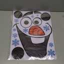 Christmas Snowman Decals - Large Size Snowflakes & Candy Indoor/Outdoor Decorations for Winter Doors & Windows