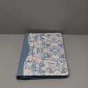 Padfolio Portfolio Folder Binder-Organizer Planner Notebook Zippered Portfolio Padfolio for Women & Men with Document Sleeve,Letter/A4 Size Clipboard,Business Card Holders (Blue Flower)