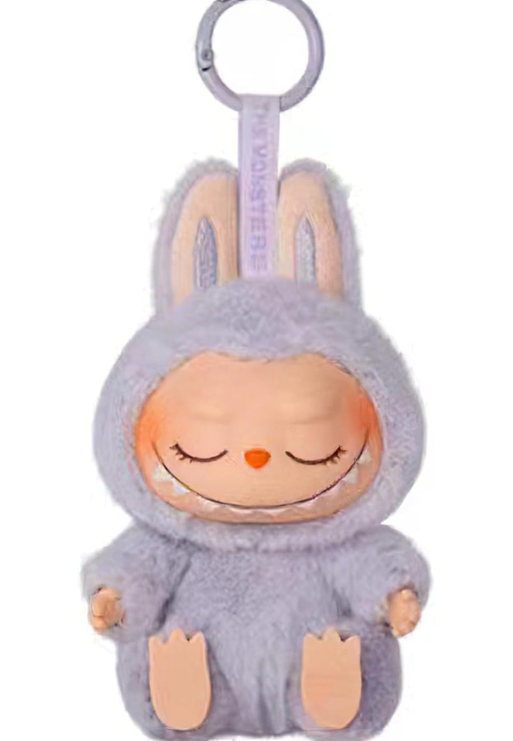 Labubu Keychain Backpacks Key Pendants Plush Doll Hanging Decoration Keyring Card Gift Stress-Relieving Accessory
