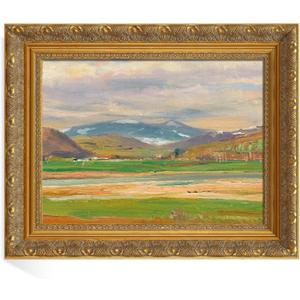 French Ornate Frame for 12x18 Oil Paintings Art Prints, 2.4' Wide Vintage Gold Embossed Wood Shabby Chic Canvas Frame