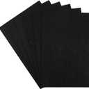 HaoFeiJH Black Felt Squares - 6PCS Felt Sheets - 8x12 A4 Stiff, 1 Color, 2mm Thick, Ideal for Sewing & Crafts