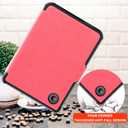 Case Compatible with 6" Kobo Clara Colour/BW (2024)/2E (2022)/Tolino Shine Color/Shine 5 (2024)/Shine 4 (2022), Includes a Screen Protector - Premium PU Leather Cover with Auto Sleep/Wake (One Size, Pink)