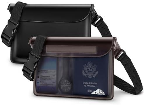 HEETA Waterproof Fanny Pack, Waterproof Pouch Dry Bag 2 Pack for Phone Passport Purse, Adjustable Waist Strap for Swimming Kayaking Boating Paddle Board Accessories Cruise Beach Camping Essentials