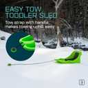Gizmo Riders Baby Rider, Toddler Sled - 3-Point Harness, Anti-Slip Seat, Retractable Tow Strap, Durable Plastic, Ideal for 6 Months to 3 Years, Supports Up to 55 lbs, Winter Fun for Little Ones
