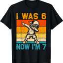 I was 6 Now I'm 7 Year Old 7th Birthday 67 Dabbing Boys Kids T-Shirt, Size-S (Youth)