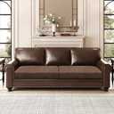 ANARACHON Leather Look Couch Cushion Covers Sofa Seat Slipcovers Sets Couches Furniture Protector for Sectional Armchair Loveseat Pets Kids Stretch Spandex Fabric (2 Cushion Sofa, Brown)