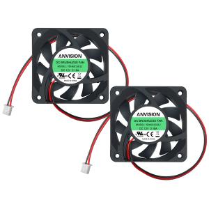 ANVISION 2-Pack 60mm x 15mm DC 12V Brushless Cooling Fan, Dual Ball Bearing