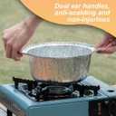 72 Oz Disposable Aluminum Pot, Disposable Pots With Lids Oven-Ready, Aluminum Pot Stove Compatible Baking Foil Pan Tinfoil Camping Pot Camping Heating Cooking 5 PCS