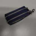 Universal Car Key Fob Key Finder Built-in Anti-Loss Tracker, Premium PU Leather Car Key fob Holder, Keychain Key Fob Cover with Double Layer, Transparent Window, Hook, More Key Rings (Navy Blue)