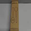 Large Wooden Spoons for Cooking, 2Pack Natural Teak Wood Cooking Spoon Set, Non-Stick Slotted and Corner Spoon, Heat-Resistant Wooden Spatula Spoon for Serving and Mixing