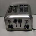 Cuisinart 4 Slice Compact Stainless Steel Toaster with Extra-Wide Slots for Bread, French Toast, Bagels & Pastries, Defrost & Reheat Functions, CPT-180P1, Brushed Stainless, Removable Crumb Tray