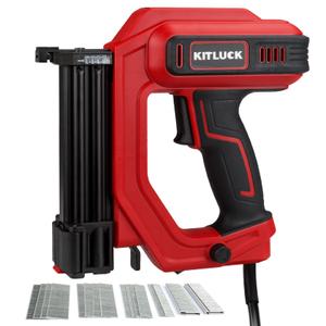 KITLUCK Brad Nailer, 2 in 1 120V Electric Staple Gun/Nail Gun with 1400pcs 18 Gauge Straight Nails and 400pcs Narrow Crown Staples for Woodworking, DIY and Upholstery