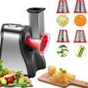 FOHERE Electric Cheese Grater Salad Maker, Electric Slicer Shredder for Home Kitchen Use, One-Touch Easy Control, Electric Grater for Vegetables, Cheeses and Nuts, BPA-Free, Red