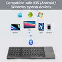Foldable Bluetooth Keyboard with Touchpad, Ultra Slim Portable Wireless Keyboard with Rechargeable Battery for Android Windows iOS Tablets Laptop-Space Gray