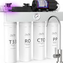 SimPure T1-400 8 Stage 400GPD Under Sink Tankless RO System Nearly 0 TDS