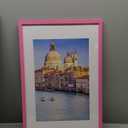 wyooxoo 16x24 Picture Frame Pink Solid Wood Photo Frames Display Pictures 12x18 with Mat or 16x24 Without Mat Colorful Frame For Tabletop Display or Wall