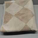 Beeiva Checkered Print Carpet Runners for Hallway 12ft, Beige Neutral Washable Long Hallway Runner Rug 2.5x12, Moroccan Gingham Diamond Carpet Ultra Thin Faux Wool Rug for Kitchen Decor