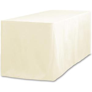 LinenTablecloth 6 ft. Fitted Polyester Tablecloth Ivory