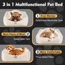 Calming Dog Bed for Medium Dogs,All-Season Leather,Non-Slip One-Key Detachable Washable Dog Bed for Small Dogs Cat Pet Beds with Sides and Cover (White, Medium)
