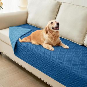 hyha Waterproof Dog Blanket, Soft Pet Bed Blankets, Waterproof Sofa Couch Cover for Dogs Washable, Reversible Pet Couch Covers for Sofa Furniture (30x70 Inch, Navy Blue/Blue)