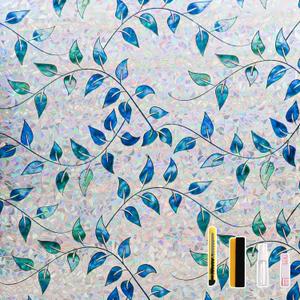 Finnez Window Privacy Film 3D Static Cling Window Film with Rainbow Effect, No Glue Heat Control & 99% UV Blocking for Home Office, Decorative Glass Cover 23.6" x 6.5'