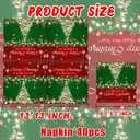40pcs Christmas Napkins Decorations, Red and Green Merry Christmas Napkin, Xmas Tree Napkins for Winter Holiday Xmas Birthday Party Supplies