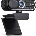 1080P HD Webcam with Microphone, Noise Cancellation, Privacy Cover, Wide-Angle Lens, Auto Light Correction, Plug & Play USB Webcam for Laptop, Desktop, PC, Mac, Zoom, Skype, Streaming (Black)