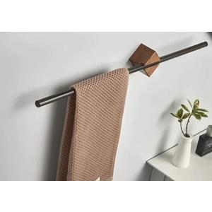 Bath Towel Holder, Adjustable Towel Bar, Stainless Steel Wall Mount Towel Holder, Self Adhesive Bathroom Towel Holder, Bath Towel Bar Towel Hanger for Bathroom (Black 16 Inch)