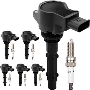 HQPASFY UF535 Ignition Coils Pack & Iridium Spark Plugs Set of 6 Compatible with Mercedes-Benz C230 C280 C300 C350 CLK350 E350 GLK350 ML350 Dodge Sprinter Replace# C1691, 6GN10235, GN10235