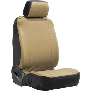 Car Front Seat Covers,Automotive Universal Waterproof Nylon Canvas Bucket Stitch Heavy Duty Semi Truck Driver Seat Cover for SUV, Trucks and Cars (Brown)